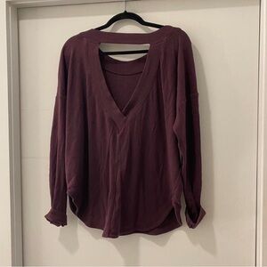 Athleta Open‑Back Sweatshirt — Size Large